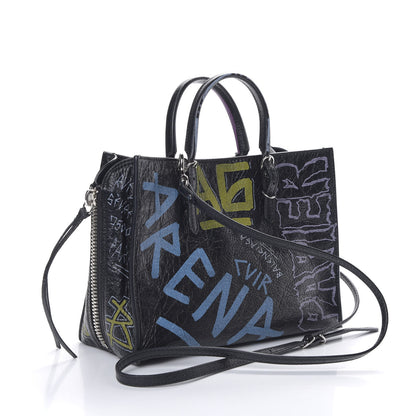 Balenciaga Agneau Graffiti Papier A6 Zip Around Tote Black 2 of 8