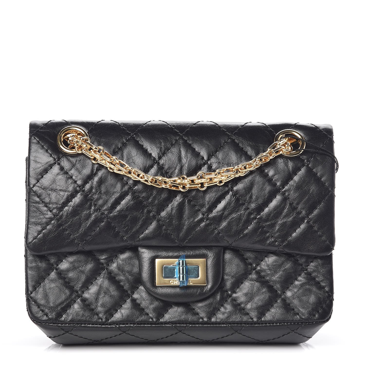 Chanel Aged Calfskin Quilted 2.55 Reissue Mini Flap Black 1 of 10