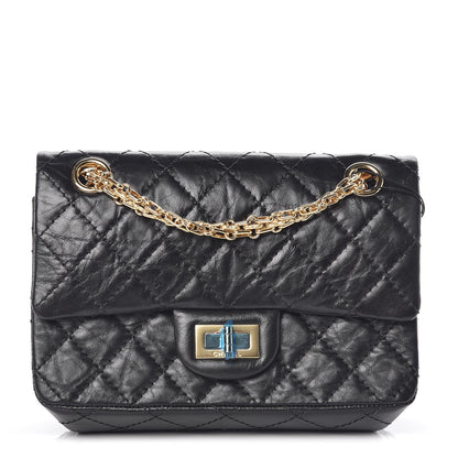 Chanel Aged Calfskin Quilted 2.55 Reissue Mini Flap Black 1 of 10