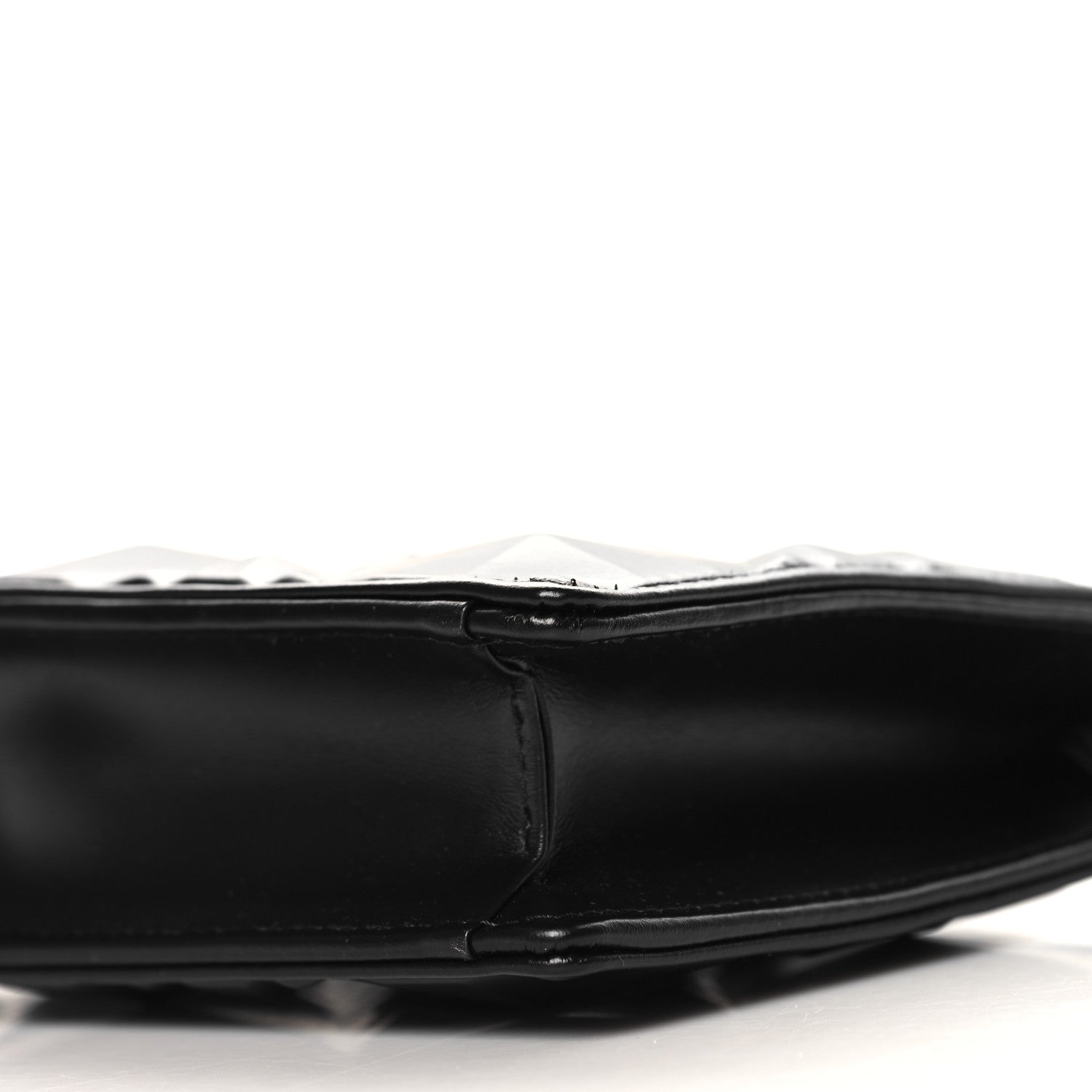 Christian Dior Calfskin Macrocannage Diamond Caro Zipped Pouch With Chain Black 9 of 9