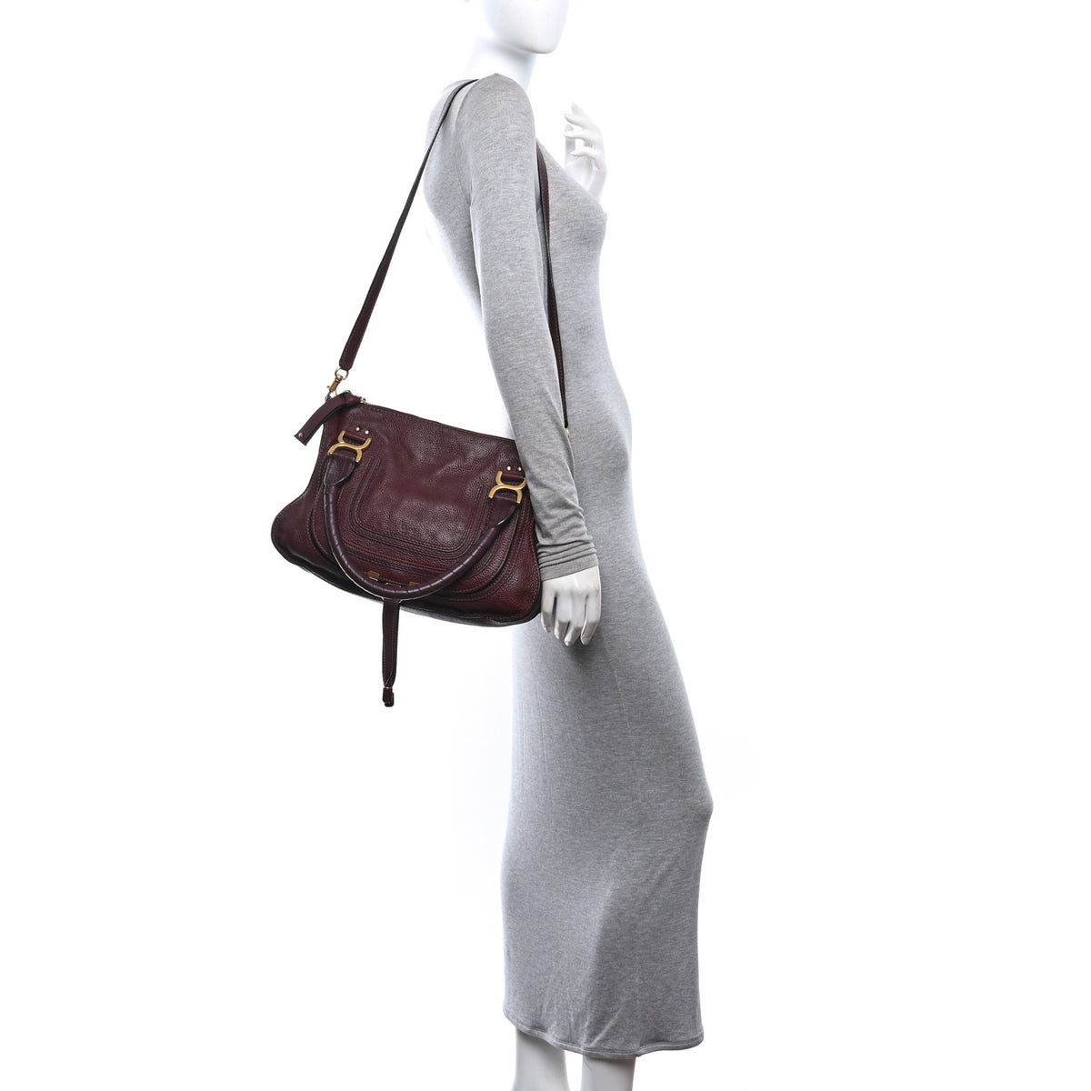 Chloe Calfskin Large Marcie Satchel Garnet 2 of 10