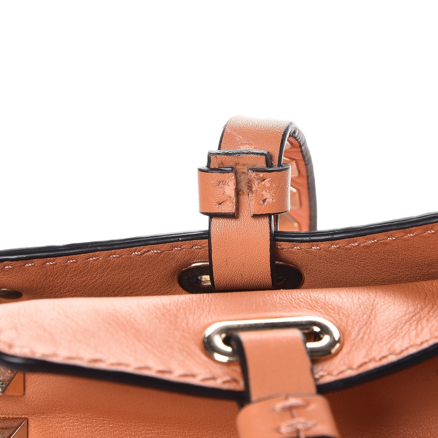Vitello Small Rockstud Tote Orange