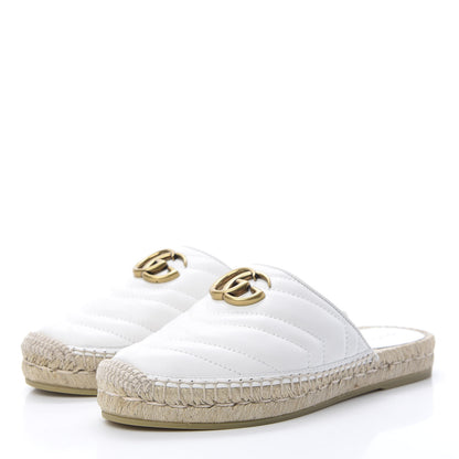 Gucci Nappa Matelasse GG Marmont Espadrille Slippers 36.5 Great White 3 of 8