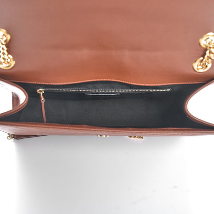 Saint Laurent Grain De Poudre Matelasse Chevron Large Monogram Satchel Brown 5 of 9
