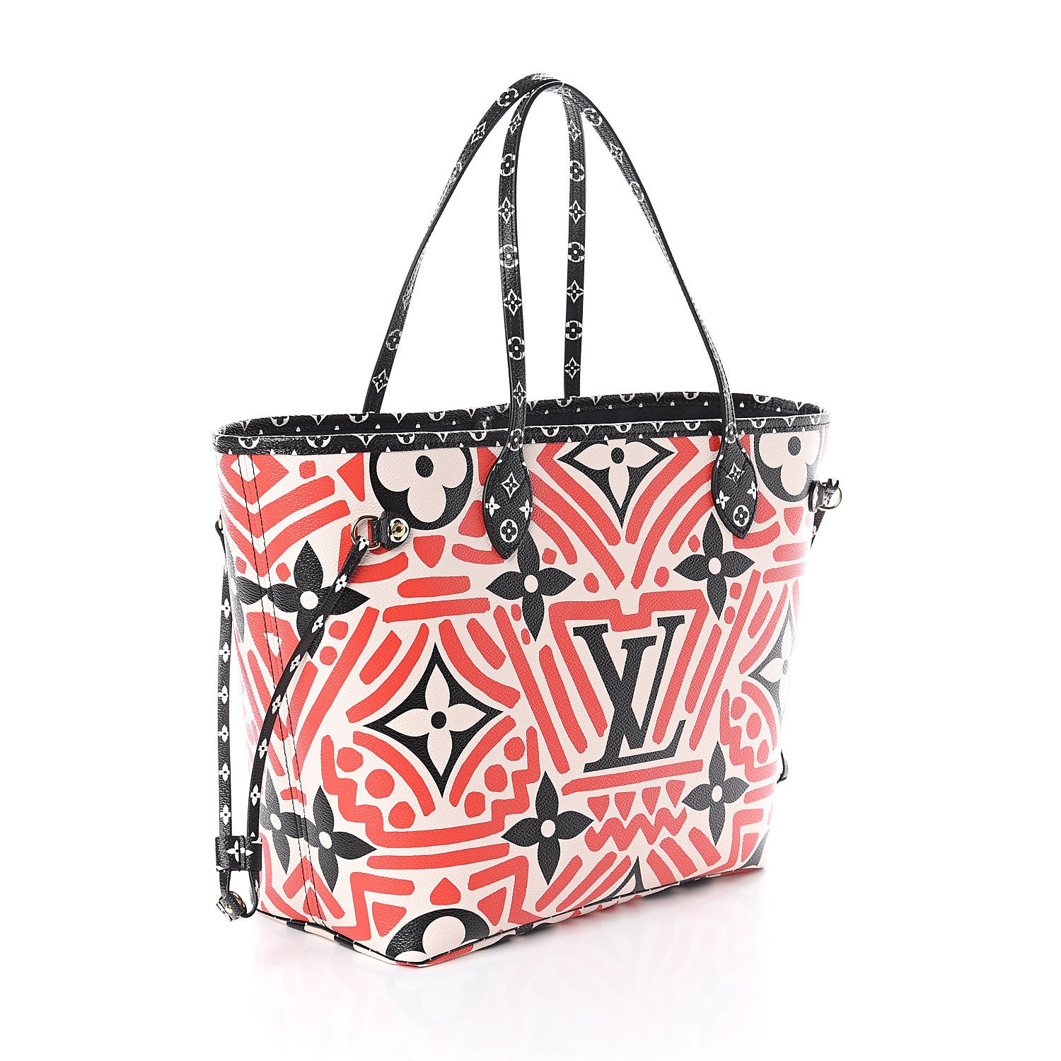 Louis Vuitton Monogram Giant Crafty Neverfull MM Creme Rouge Black 2 of 8