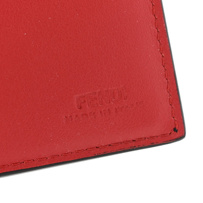Fendi Vitello Century Monster Eyes Inlay Bi-Fold Wallet Black Giallo Rosso 6 of 9