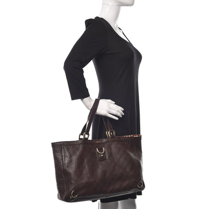 Gucci Guccissima Large Abbey Tote Dark Brown 2 of 10