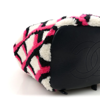 Chanel Lambskin Shearling Small Urban Spirit Backpack White Fuchsia Navy 9 of 10