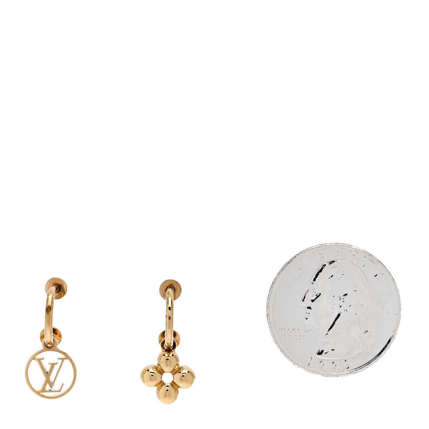 Louis Vuitton Brass Blooming Earrings Gold 2 of 6