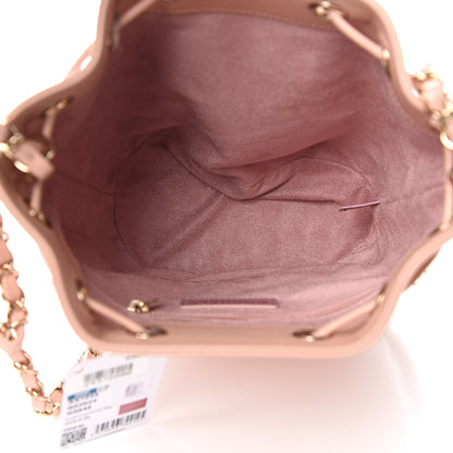 Chanel Caviar Deauville Drawstring Bucket Bag Light Pink 4 of 9
