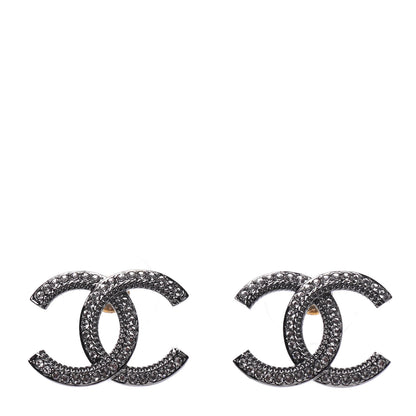 Chanel Ruthenium Crystal CC Earrings 1 of 4