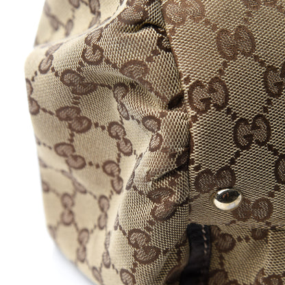 Gucci Monogram Large D Gold Hobo Dark Brown 10 of 13