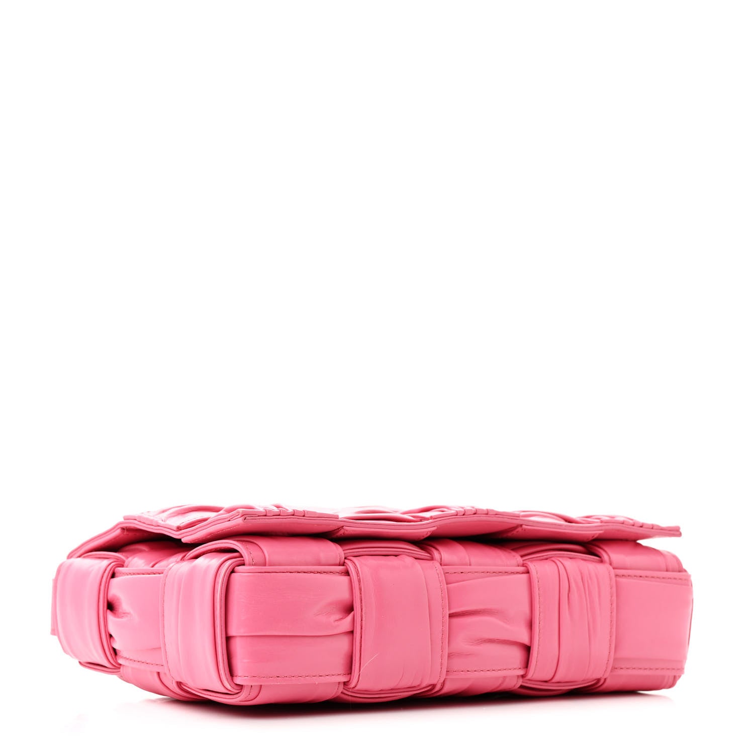 Bottega Veneta Calfskin Intreccio Plisse Cassette Crossbody Bag Pink 4 of 12
