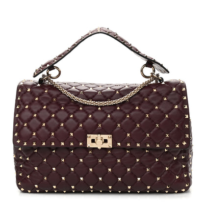 Valentino Garavani Nappa Large Rockstud Spike Shoulder Bag Rubin 1 of 8