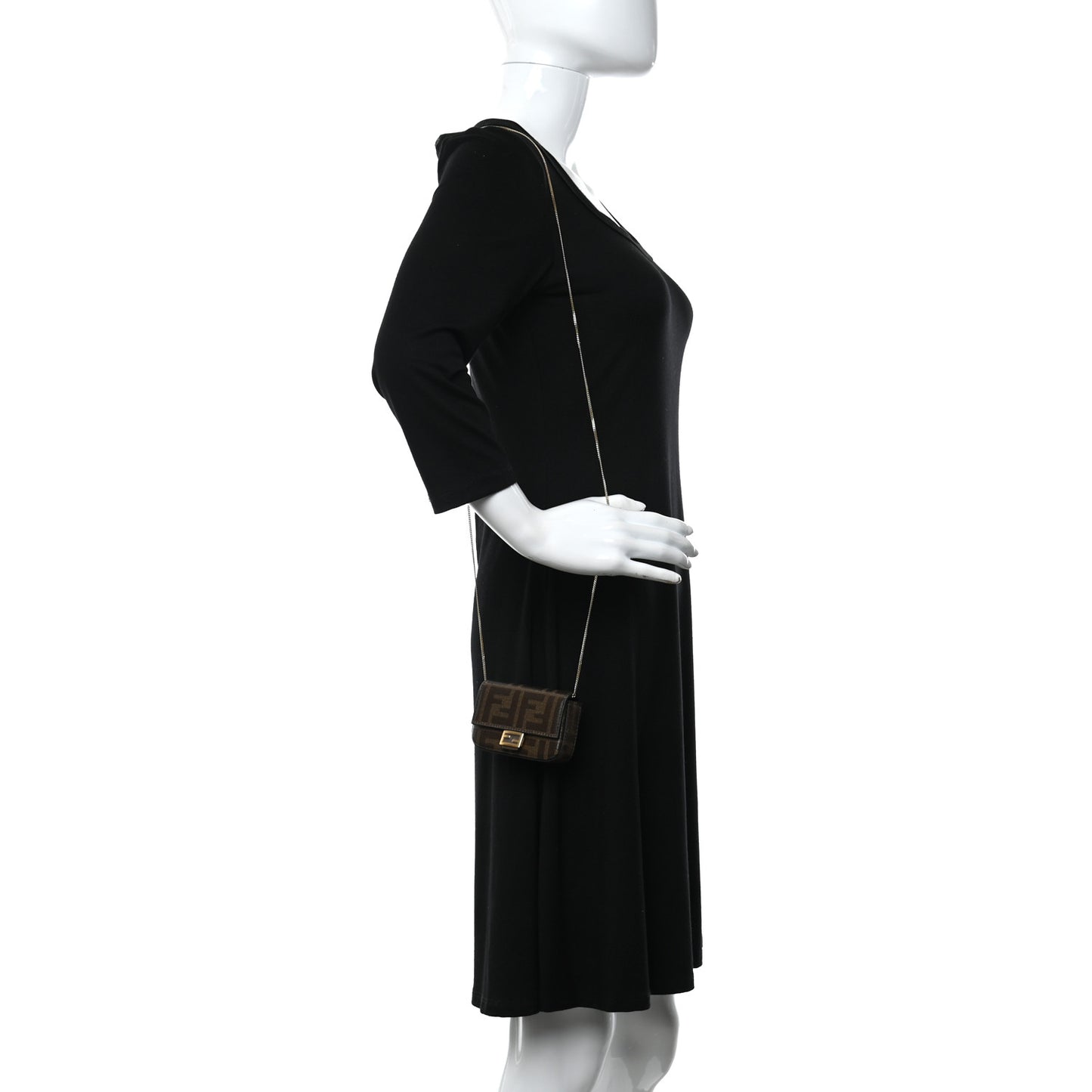 Glazed Fabric FF 1974 Nano Baguette Charm Mogano Panna