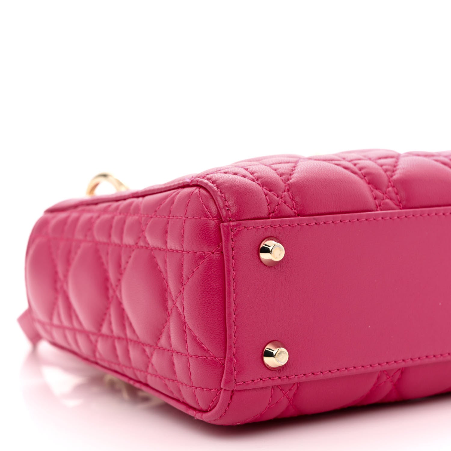 Christian Dior Lambskin Cannage Mini Lady Dior Fuchsia 9 of 10