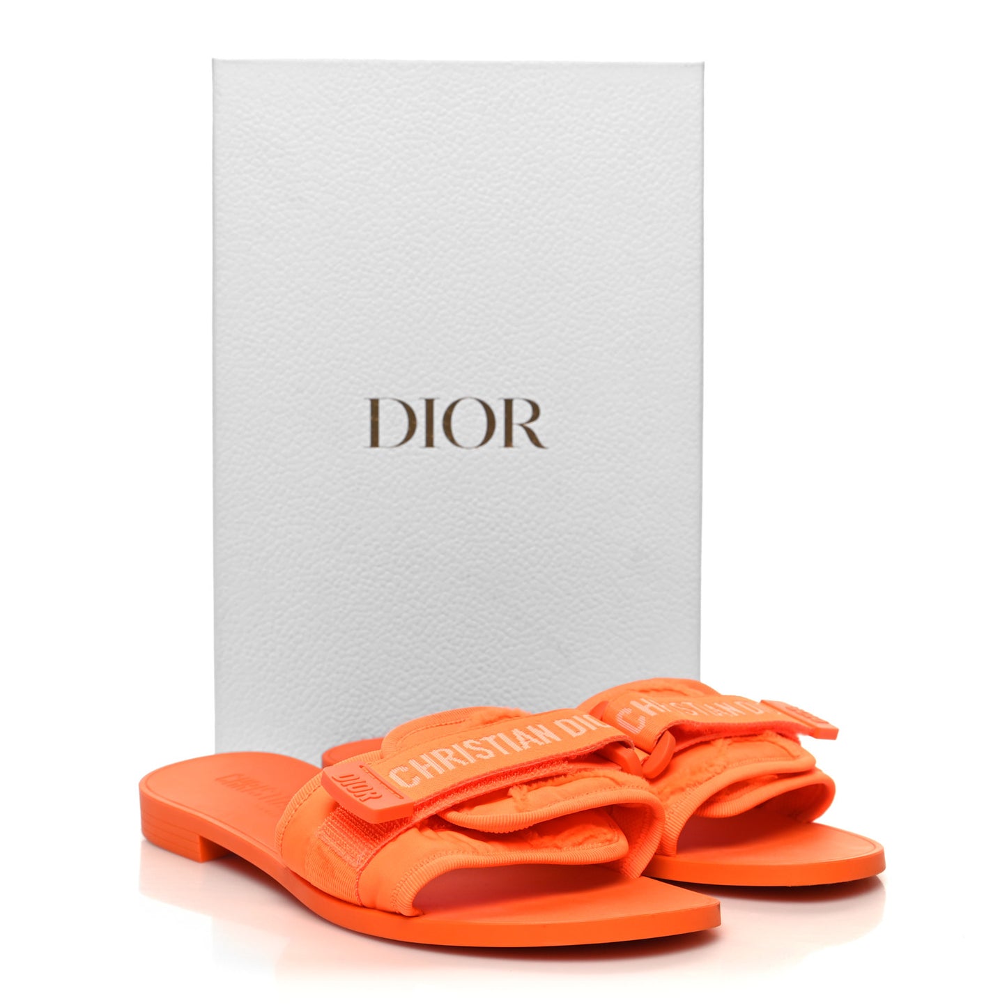 Technical Stretch Fabric Camouflage Dio(r)evolution Slide Sandals 39 Orange Fluo