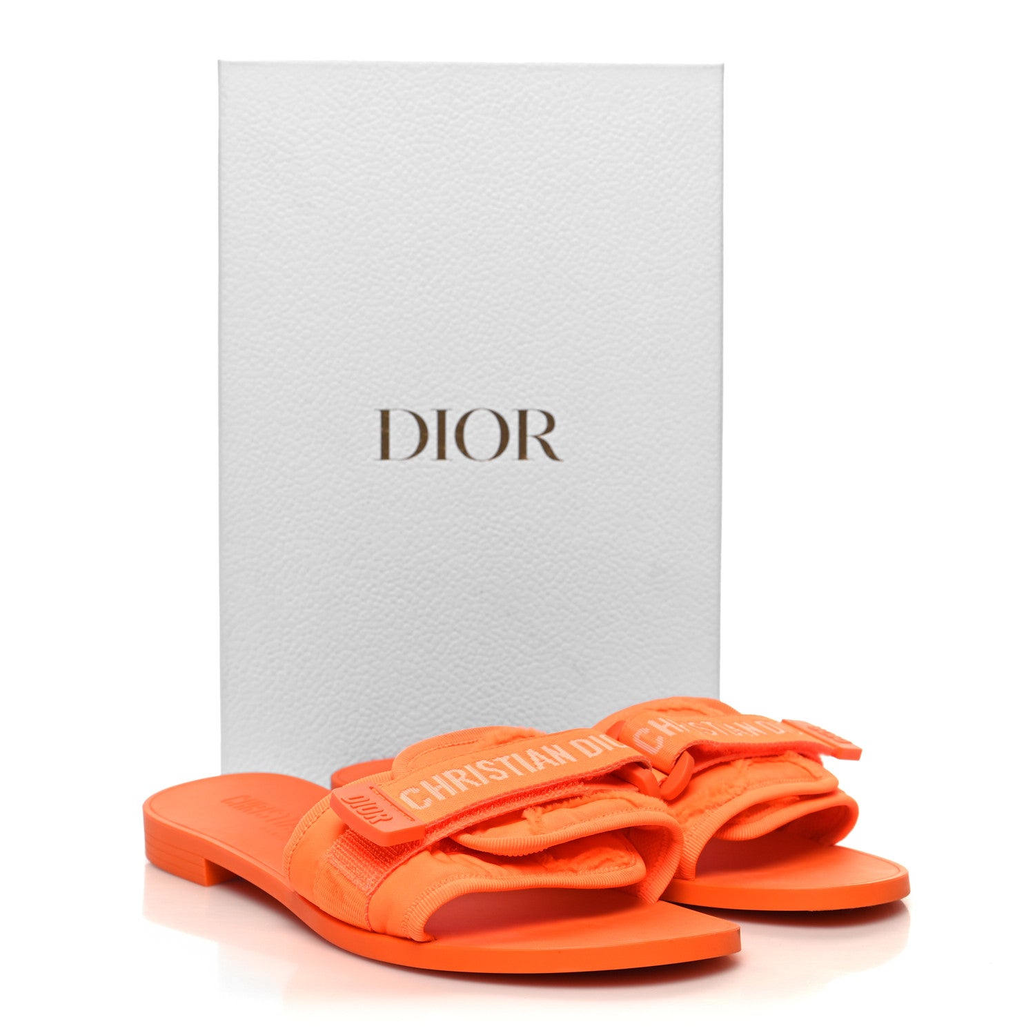 Christian Dior Technical Stretch Fabric Camouflage Dio(r)evolution Slide Sandals 39 Orange Fluo 10 of 10