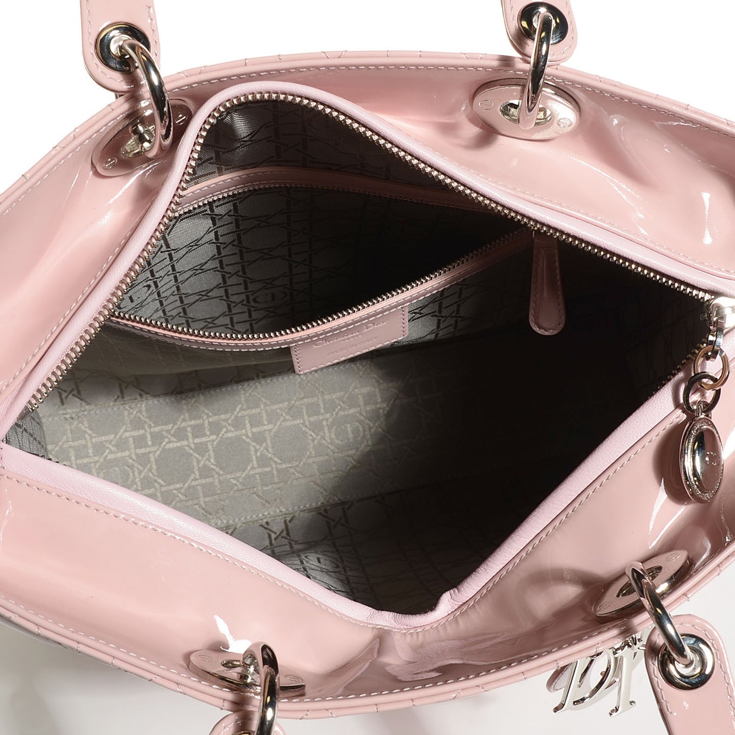Patent Cannage Large Lady Dior Light Pink