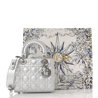 Christian Dior Iridescent Metallic Lambskin Cannage Small My ABCDior Lady Dior Silver 11 of 11