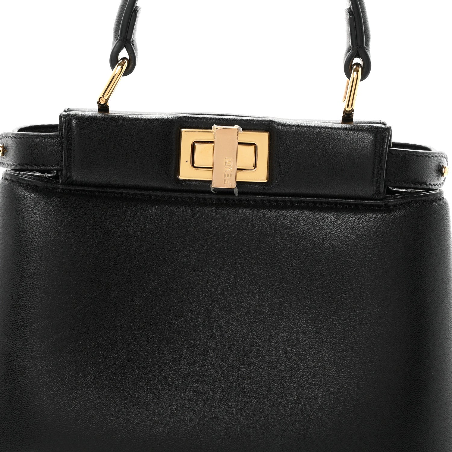 Fendi Nappa Mini Peekaboo Iconic Satchel Black 7 of 9