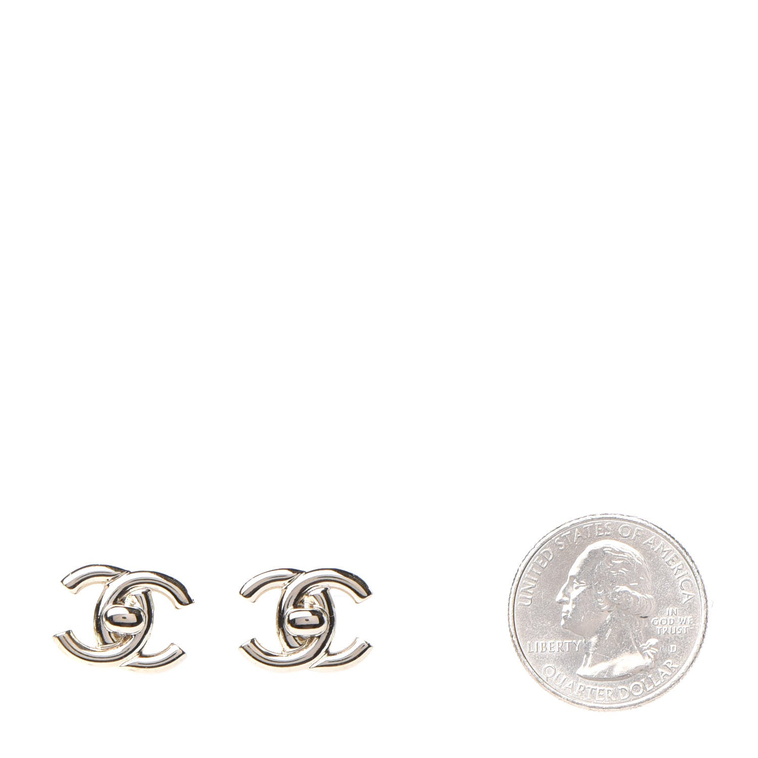 Chanel Metal CC Turnlock Earrings Gold 2 of 5