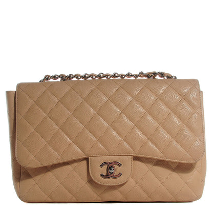 Chanel Caviar Quilted Jumbo Single Flap Beige 1 of 9