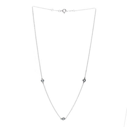 Tiffany Sterling Silver Aquamarine Elsa Peretti Color By The Yard 3 Station Necklace 3 of 5