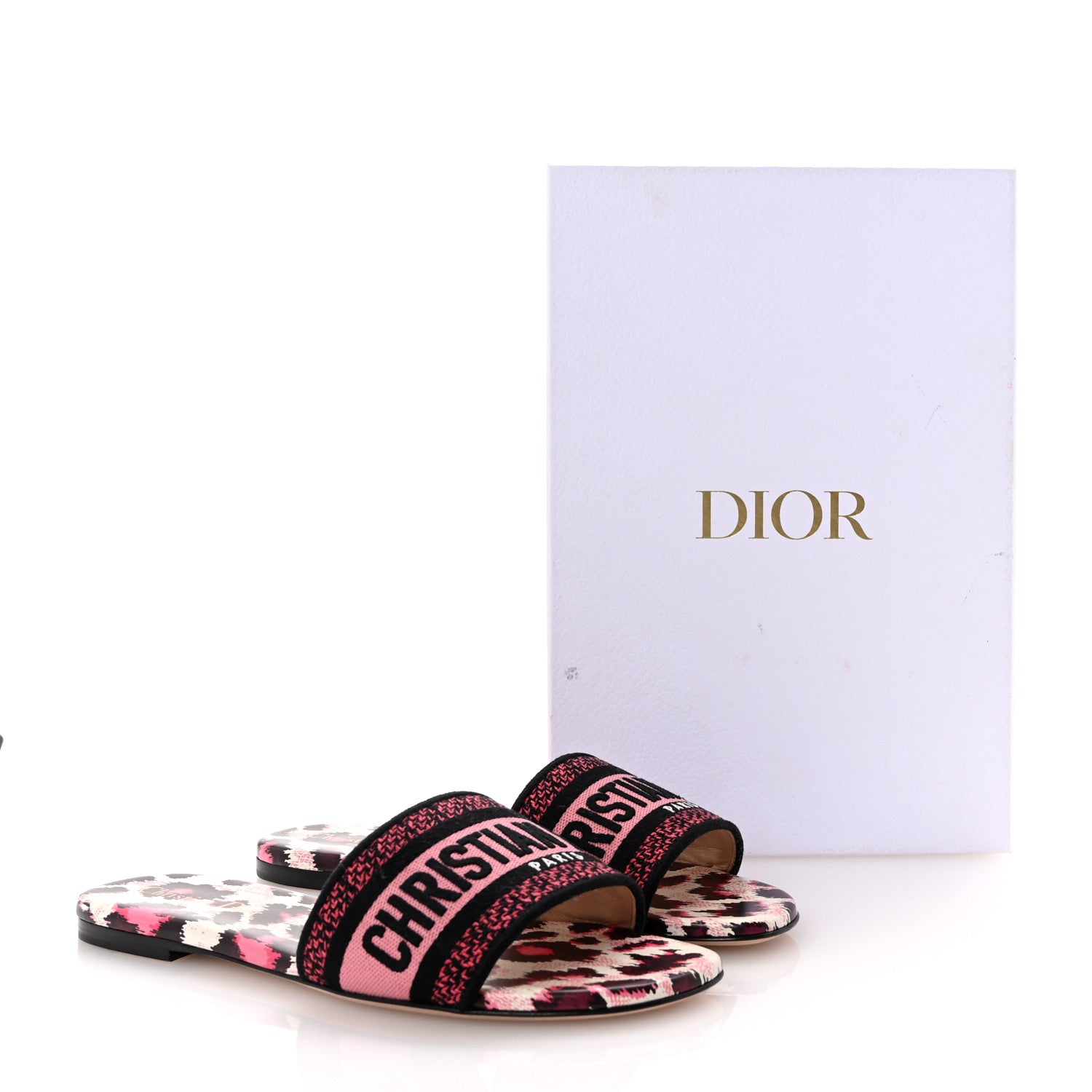 Christian Dior Canvas Mizza Embroidered Dway Mules Slide Sandals 38.5 Dark Ruby 10 of 10