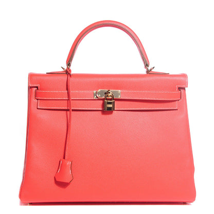 Hermes Epsom Verso Kelly Retourne 35 Rose Jaipur Gold 1 of 29