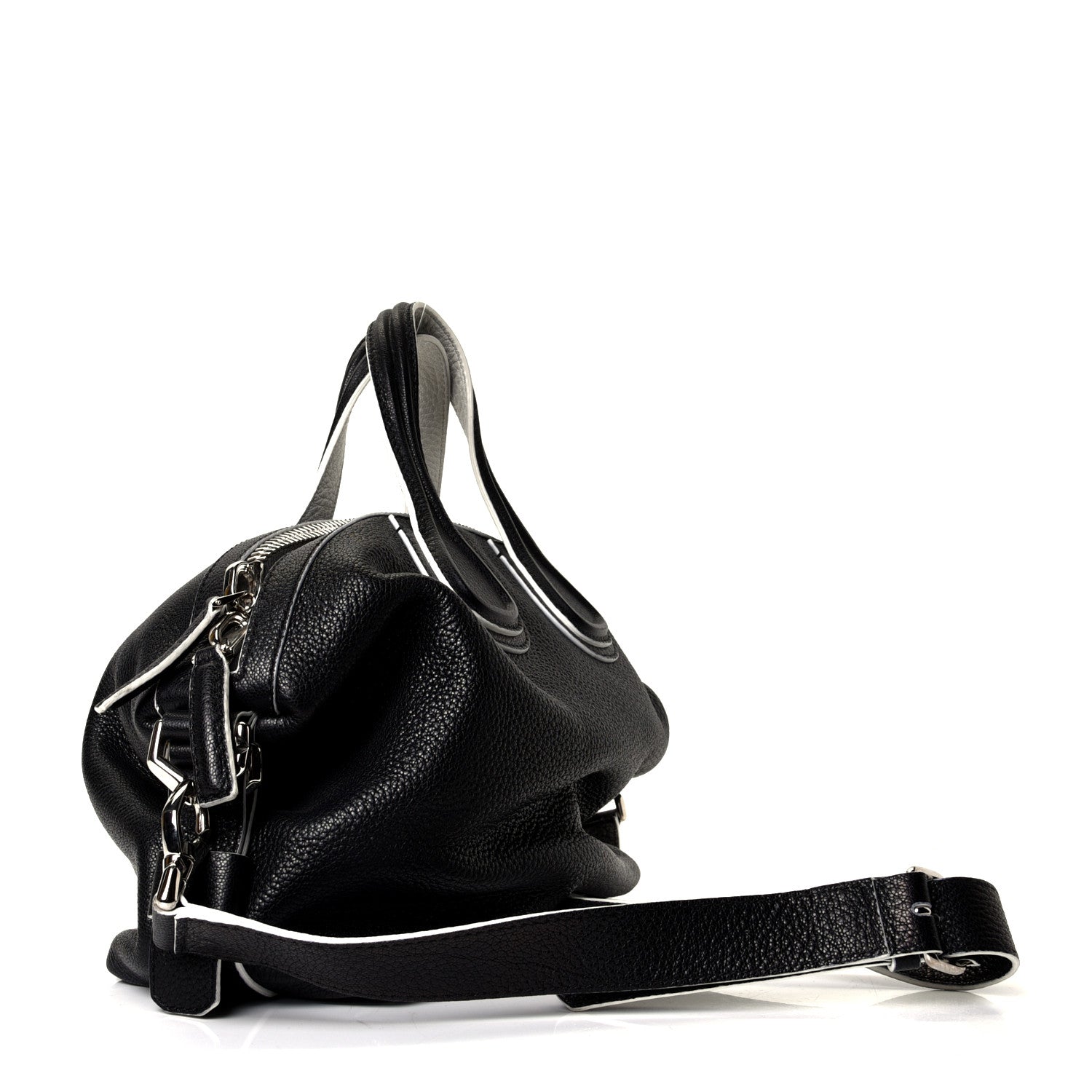 Givenchy Waxy Grained Calfskin Medium Nightingale Black White 2 of 4