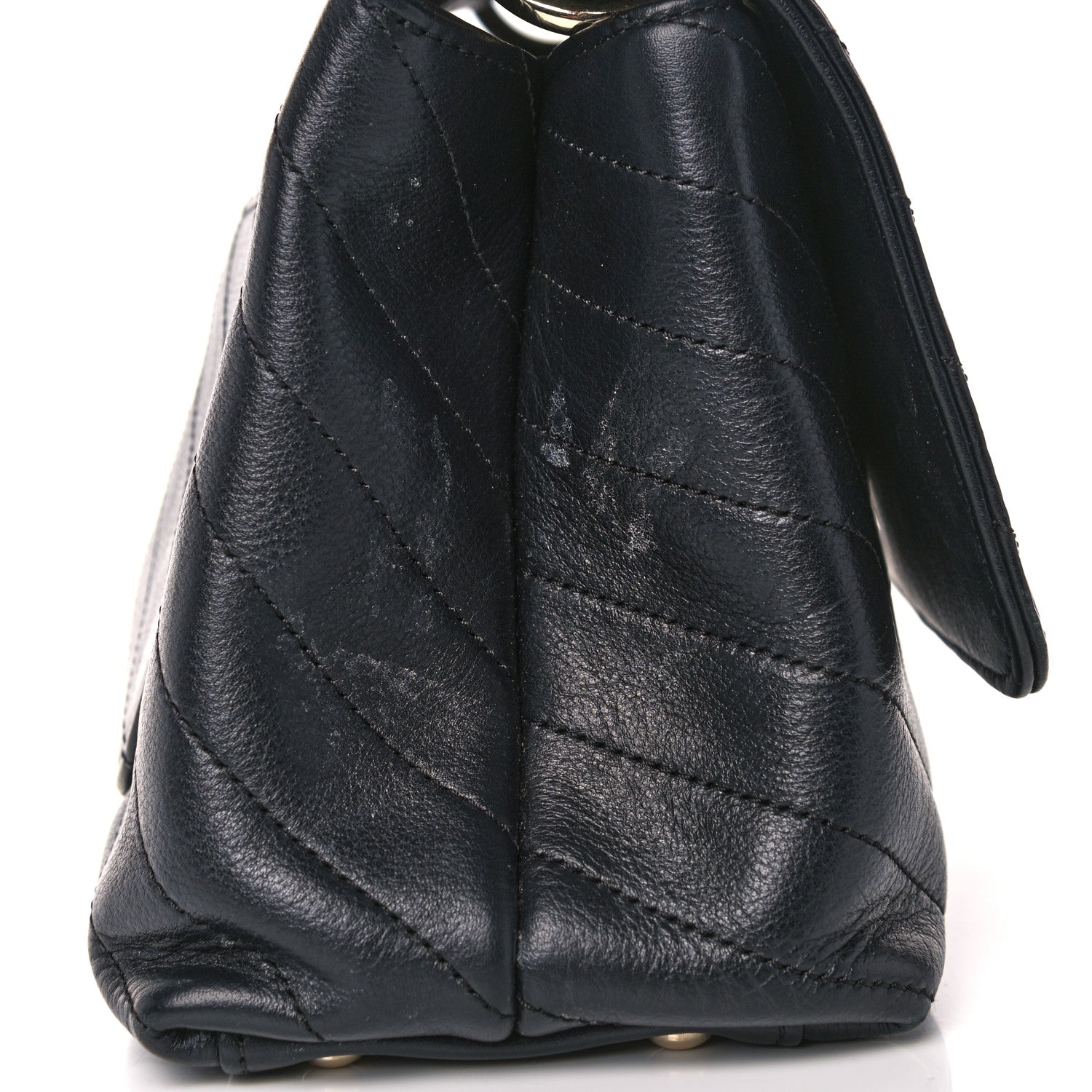 Chanel Grained Calfskin Small Chevron Chic Top Handle Flap Black 11 of 17