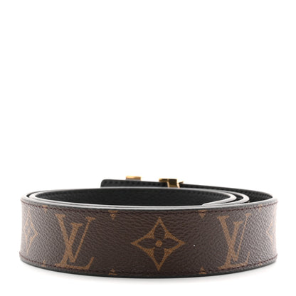 Louis Vuitton Calfskin Monogram 30mm LV Initiales Reversible Belt 75 30 Black 2 of 5