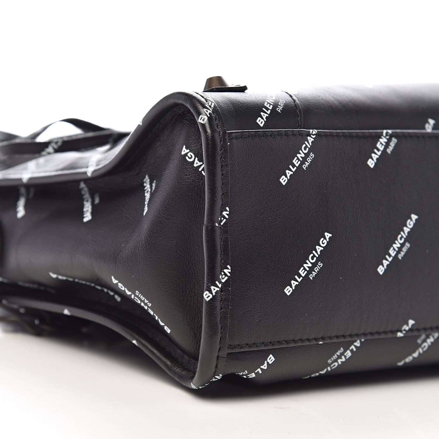 Balenciaga Veau Allover Logo Classic Hardware S City Black White 8 of 10