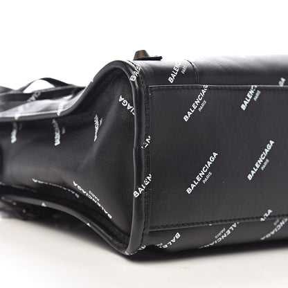 Balenciaga Veau Allover Logo Classic Hardware S City Black White 8 of 10