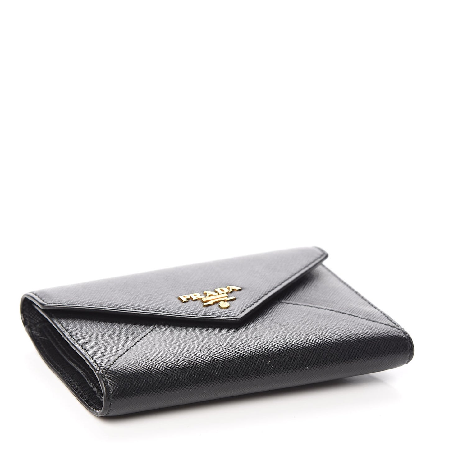 Saffiano Compact Envelope Wallet Black