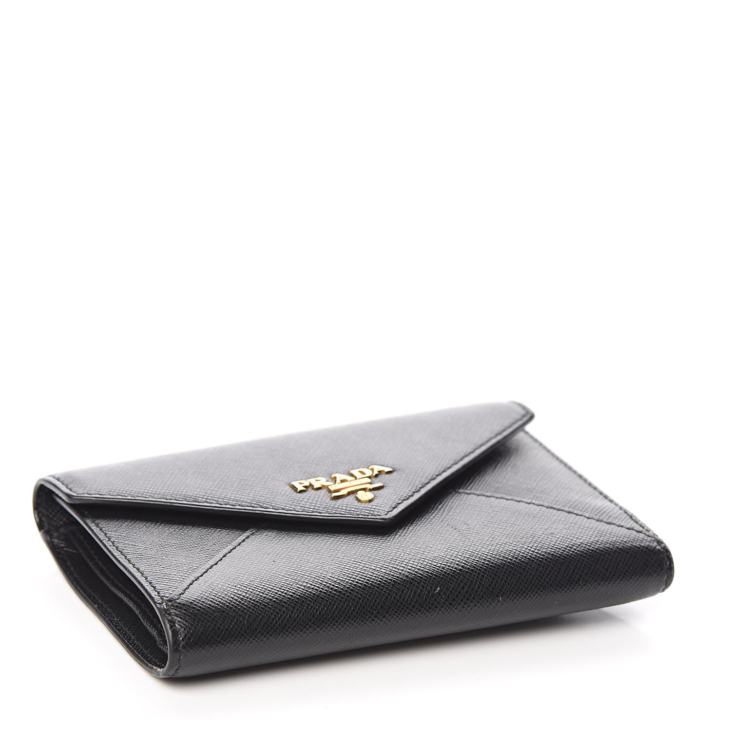 Prada Saffiano Compact Envelope Wallet Black 4 of 6