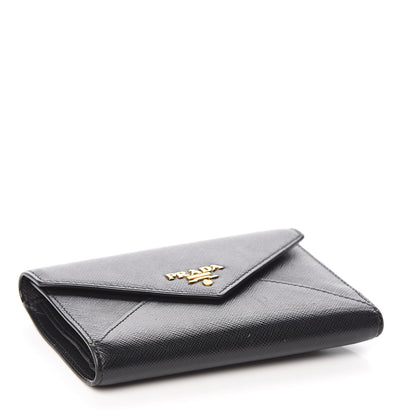 Prada Saffiano Compact Envelope Wallet Black 4 of 6