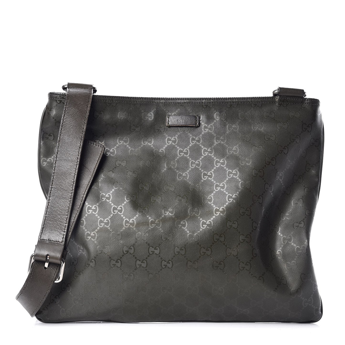 Imprime Monogram Medium Flat Messenger Bag Military
