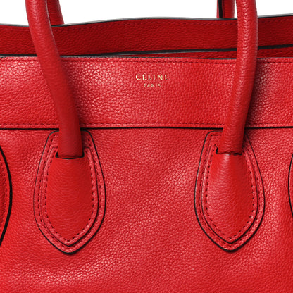 Celine Drummed Calfskin Mini Luggage Coquelicot 7 of 12