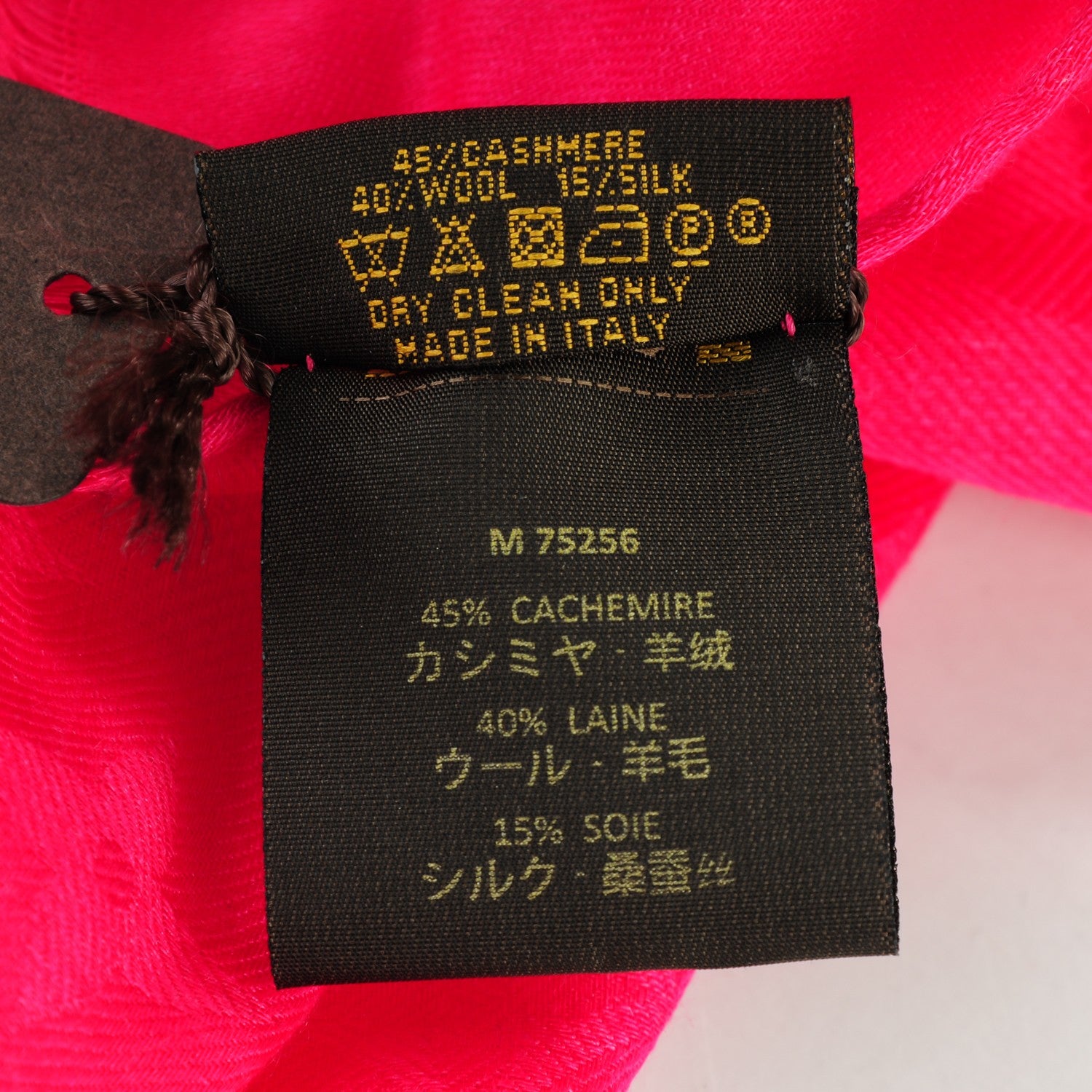 Louis Vuitton Cashmere Wool Silk Monogram Stole Fuchsia 6 of 6