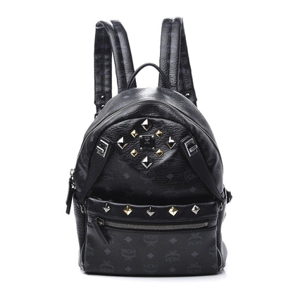 MCM Visetos Studded Small Dual Stark Backpack Black 1 of 8