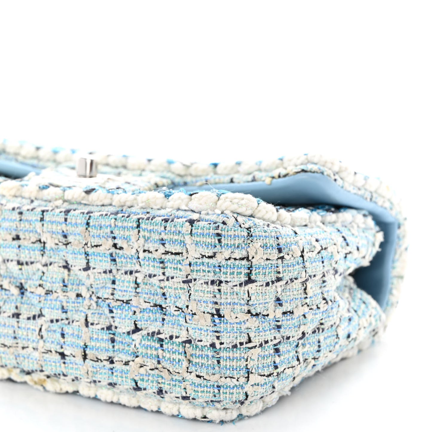 Tweed Braid Mini Flap Blue White Navy