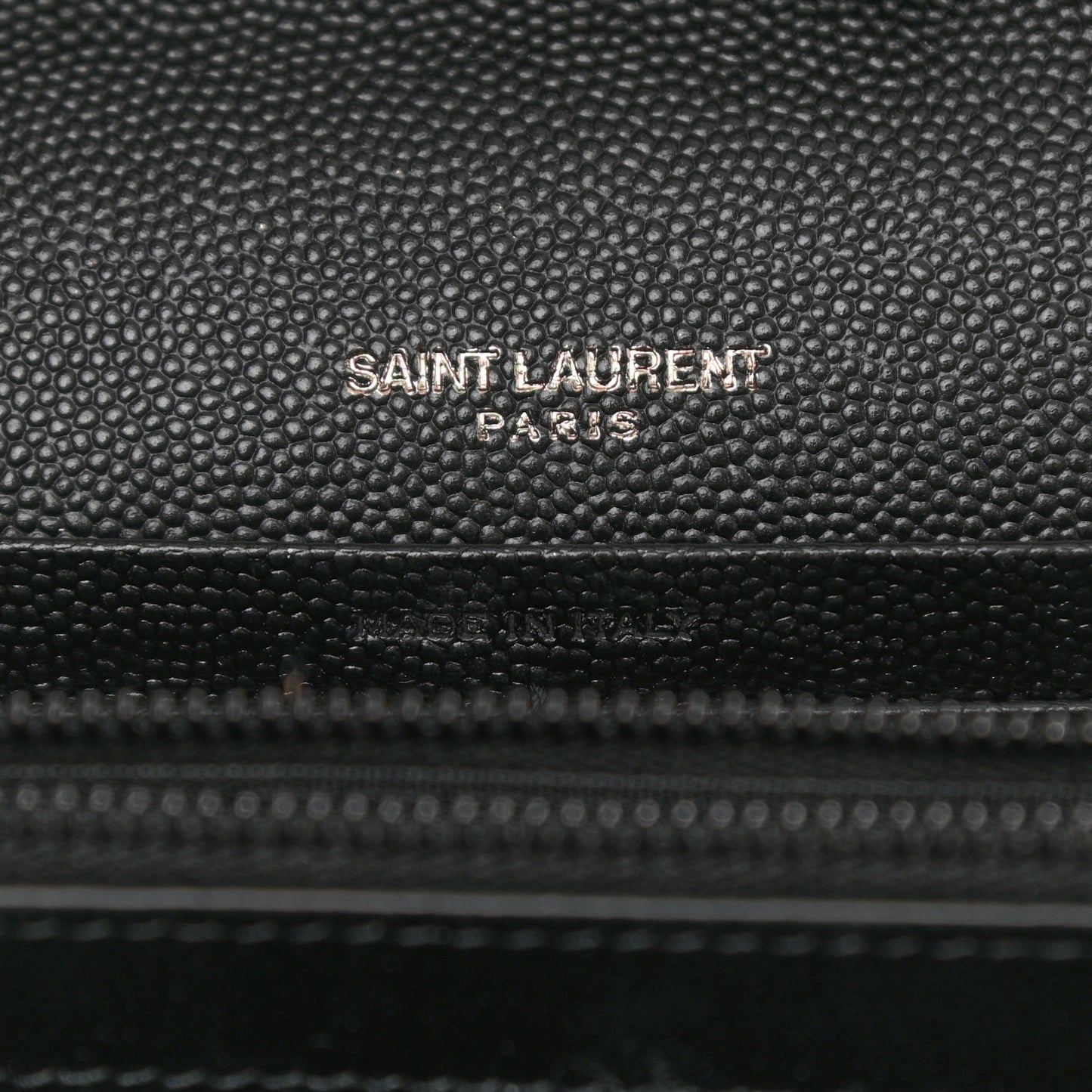 Grain De Poudre Matelasse Chevron Monogram Chain Wallet Black