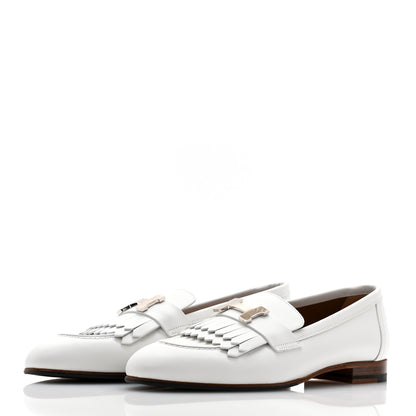Hermes Calfskin Womens Royal Loafers 36 White 3 of 8