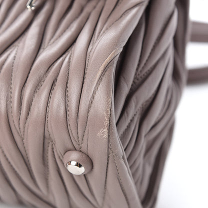 Miu Miu Nappa Matelasse Top Handle Tote Pomice 6 of 10