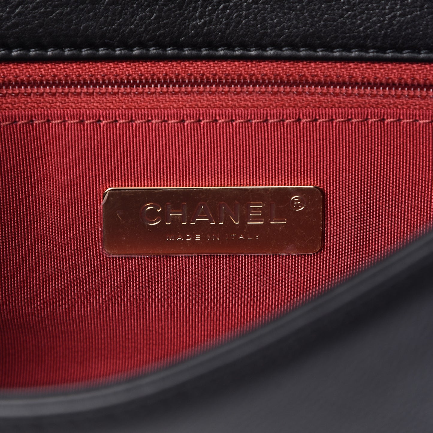 Calfskin Quilted Small Underline Flap Black
