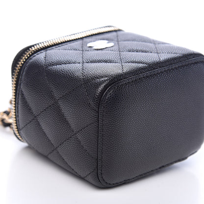 Chanel Caviar Quilted Mini Vanity Case With Chain Black 8 of 10