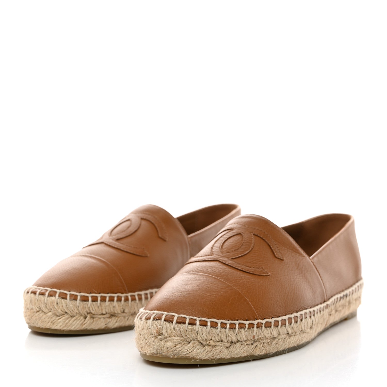 Chanel Lambskin CC Espadrilles 39 Light Brown 3 of 9