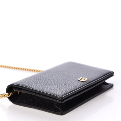 Gucci Calfskin Mini GG Marmont Chain Wallet Black 3 of 9